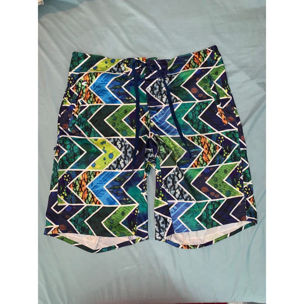Reel legends Multicolor Graphic Design Board shorts with pockets - L
